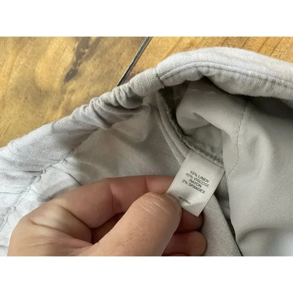 J. JILL Women's Size Small Linen Blend Stretch Pull On Pants Light Gray - Picture 5 of 9
